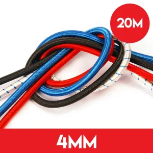 20m of 4mm Shockcord Elastic Bungee Rope - White