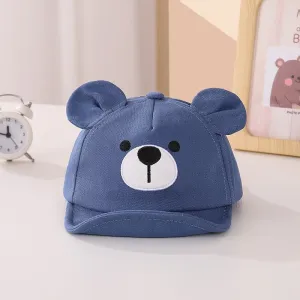 Babymoon Cotton Baby Kids Boys Girls Summer Cap Bear Design | 0-2 Years | Blue