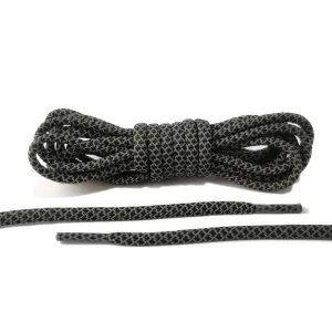 Black 3M Reflective Rope Laces