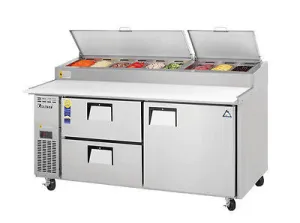 Everest EPPR2-D2 72" Double Drawer & Single Door Pizza Prep Table
