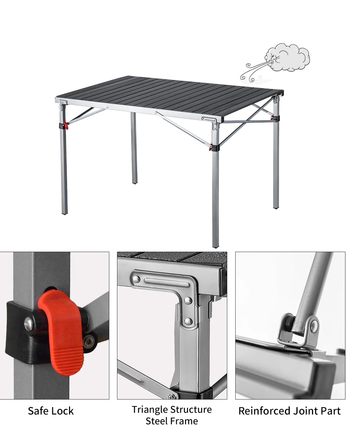 KingCamp 4-6 Person Lightweight Aluminum Alloy Folding Tables