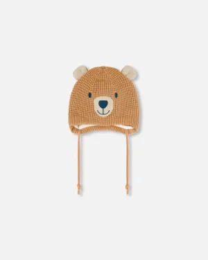Peruvian Knit Hat Gold Brown