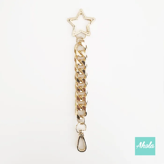 Star Shape Gold Metal Strap 星星金屬掛繩