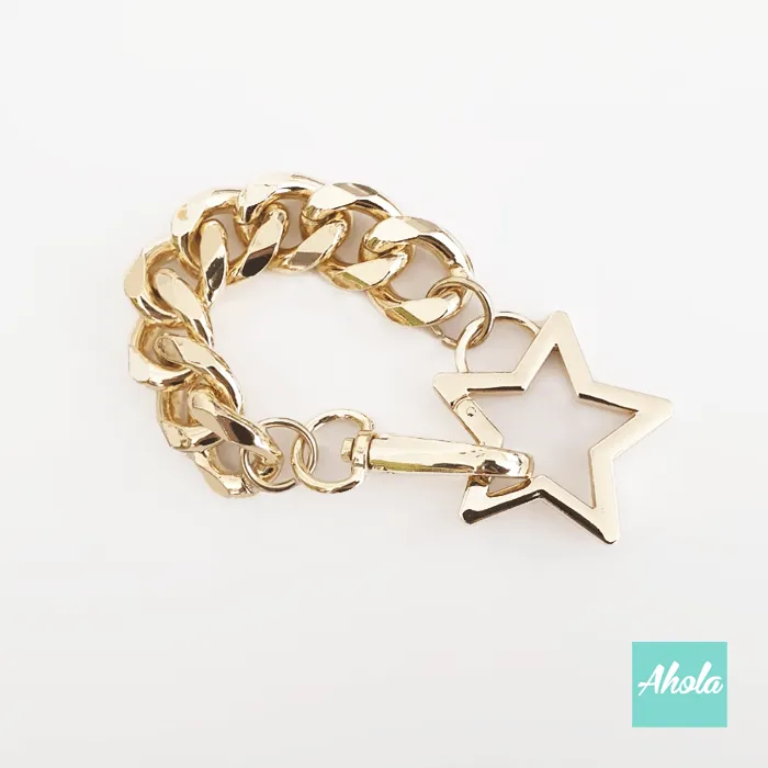 Star Shape Gold Metal Strap 星星金屬掛繩